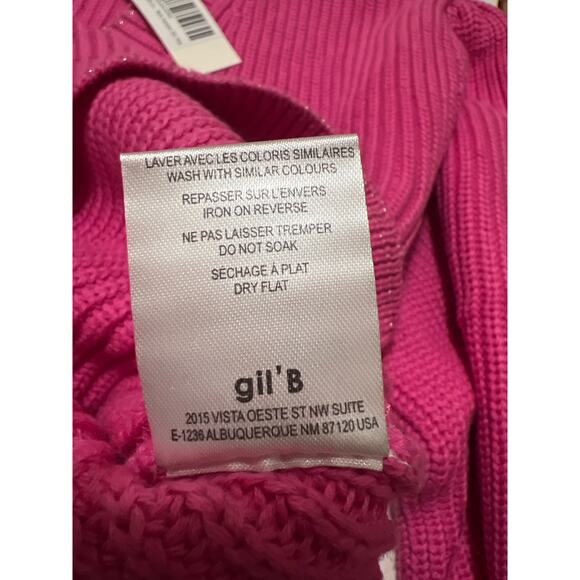 Gil' B 100% Cotton Glitter Trim V Neck Bell Sleeve Sweater Pink NWT Size XXXL - Picture 11 of 11